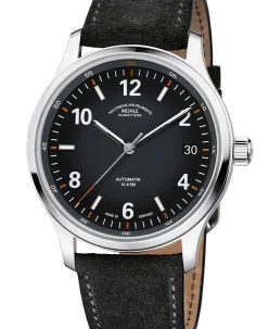 Mühle Glashütte Lunova Date with suede strap
