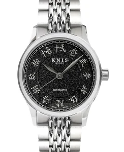 KNIS Kyoto KOKU Automatic KANJI Black Engraved Dial Stainless Steel Bracelet (KN005-KJBKRC)