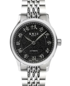 KNIS Kyoto KOKU Automatic KANJI Black Engraved Dial Stainless Steel Bracelet (KN005-KJBKRC)