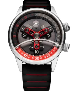 Xeric Vendetta II Automatic Wandering Hour Black Gray Red