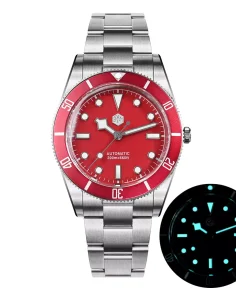 San Martin SN0138B Red Dial Silver Color Logo