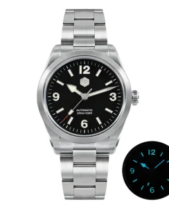 San Martin SN0107-G-X Applied Hexagonal Logo and Hour Markers White Markers with BGW9 Blue Lume
