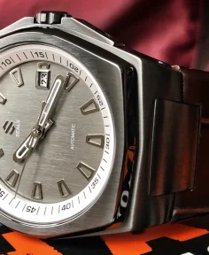 Seals Watch Company Gunmetal Model A With White Dial Ring and Brushed Slate Dial Automatic Watch