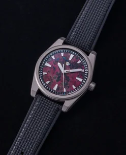 Wicked Watch Co. Basilea Rain Flower Stone Grade 5 Titanium