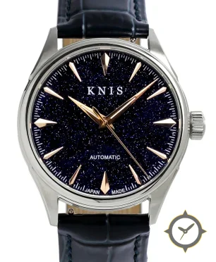 KNIS Kyoto Aventurine Dial Automatic Made in Japan Rose Gold Blue Leather Strap KN001-AVRGBLLE