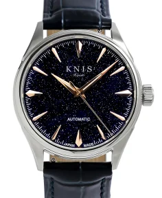 KNIS Kyoto Aventurine Dial Automatic Made in Japan Rose Gold Blue Leather Strap KN001-AVRGBLLE
