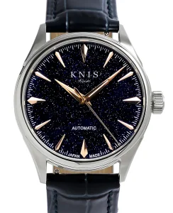 KNIS Kyoto Aventurine Dial Automatic Made in Japan Rose Gold Blue Leather Strap KN001-AVRGBLLE