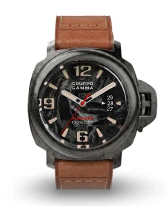 Gruppo Gamma VANGUARD Aged Steel w/ Date – Luminous Forged Carbon Dial