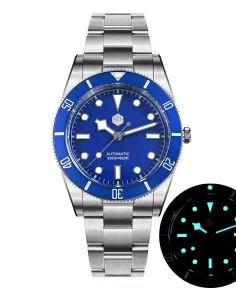 San Martin SN0138B Blue Dial Silver Color Logo