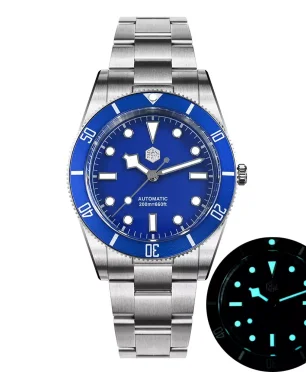 San Martin SN0138B Blue Dial Silver Color Logo
