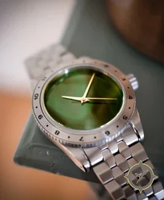 Haven Watch Co. Malachite Stone Dial, Solid Gold Hands
