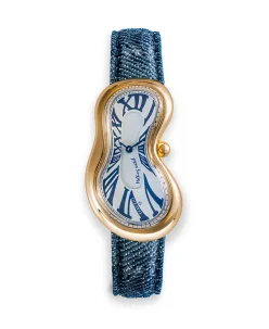 Exaequo Classic Melting Stainless Steel 316L Denim - PVD Yellow Gold