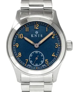 KNIS Kyoto Retro Military Watch - Blue Dial with Stainless Steel Band KN003-BLSS