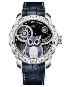 Lucky Harvey Fun Series Silver Owl Automaton Watch
