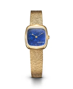 Dennison Mini Lapis Lazuli In Gold Gold Bark Mesh