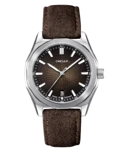 Circula Watches Facet 38 Brown Suede Strap