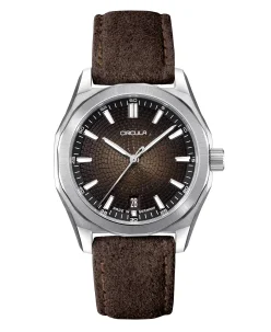 Circula Watches Facet 38 Brown Suede Strap
