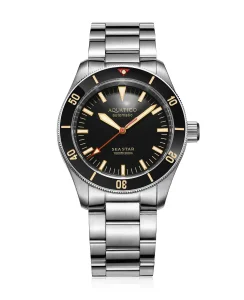 Aquatico Sea star V2 black dial ceramic bezel (Swiss Sellita sw200-1) No Date