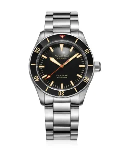 Aquatico Sea star V2 black dial ceramic bezel (Swiss Sellita sw200-1) No Date