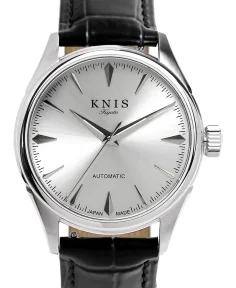 KNIS Kyoto Automatic Sunray Dial White Silver Black Leather KN001-WHBKLE