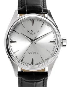 KNIS Kyoto Automatic Sunray Dial White Silver Black Leather KN001-WHBKLE