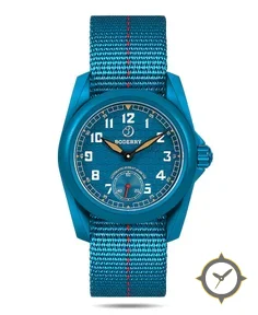 Boderry VOYAGER S72 72-Hour Power Reserve Titanium Automatic Field Watch, 100M Water Resistant Cerulean Blue