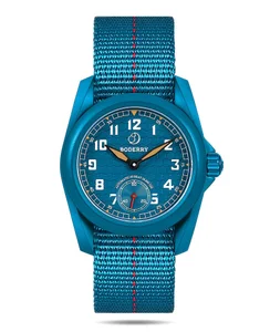 Boderry VOYAGER S72 72-Hour Power Reserve Titanium Automatic Field Watch, 100M Water Resistant Cerulean Blue