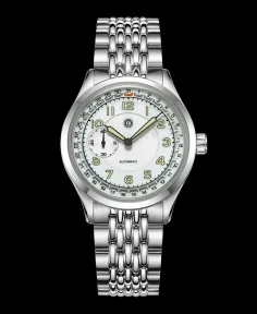 MMI Watches HERITAGE 38 MINT WHITE FULL LUME MODEL: HT-04