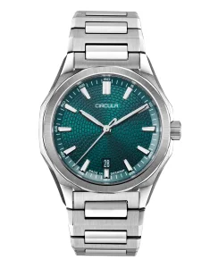 Circula Watches Facet 41 Petrol Steel Strap with Butterfly Clasp