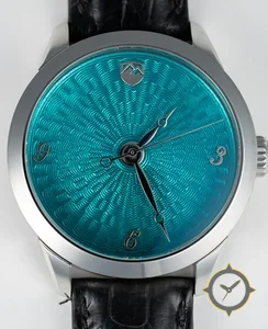 5280 Watch Company Antero Teal Basketweave Pattern Dial