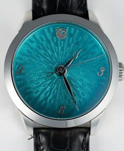 5280 Watch Company Antero Teal Basketweave Pattern Dial