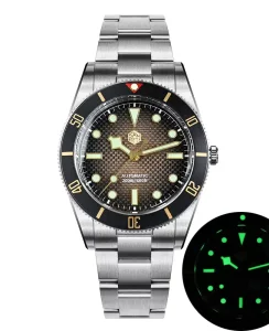 San Martin SN0138B Gradient Brown Dial Golden Color Logo
