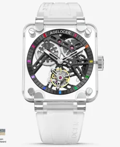 Agelocer Original Tourbillon Series Sapphire Limited Edition Luminous Manual Winding Mechanical Men