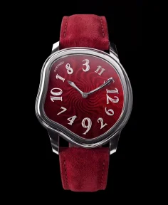 Grandeur USA Strange Quartz Guilloché Enamel – Burgundy Red