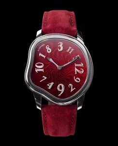 Grandeur USA Strange Quartz Guilloché Enamel – Burgundy Red