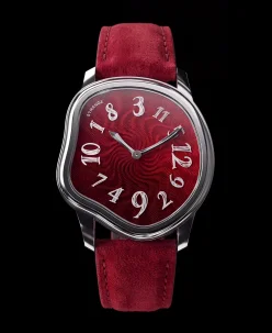Grandeur USA Strange Quartz Guilloché Enamel – Burgundy Red