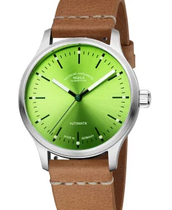 Mühle Glashütte Panova Lime with lightbrown leather strap