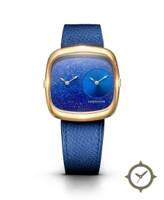 Lapis & Blue Sunray In Gold