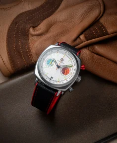 Geylang Watch Co APEX - Hybrid Chronograph Silver Case, White Dial
