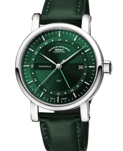 Mühle Glashütte Teutonia II GMT with green leather strap
