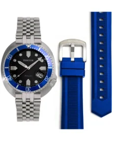 Heritor Watches Heritor Automatic Matador Box Set with Interchangable Bands and Date Display Blue/Silver