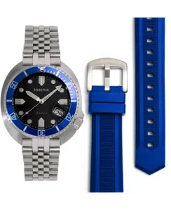 Heritor Watches Heritor Automatic Matador Box Set with Interchangable Bands and Date Display Blue/Silver