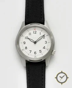Vario 1945 A-11S Solar Quartz Heron White Field Watch