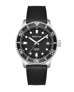 Heritor Watches Heritor Automatic Marshall Leather-Band Watch Black