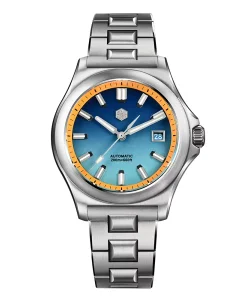 San Martin SN0119-B Gradient Blue Stainless Steel H Shape Bracelet