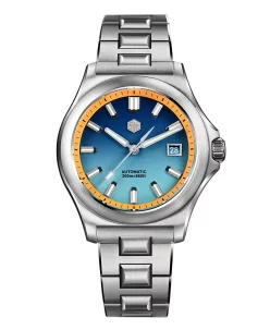 San Martin SN0119-B Gradient Blue Stainless Steel H Shape Bracelet