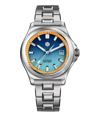 San Martin SN0119-B Gradient Blue Stainless Steel H Shape Bracelet