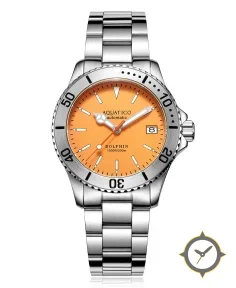 Aquatico Dolphin Orange Dial Watch