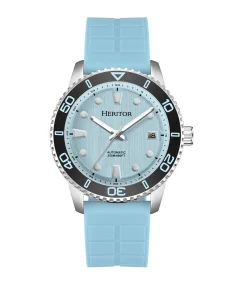 Heritor Watches Heritor Automatic Marshall Leather-Band Watch Light Blue
