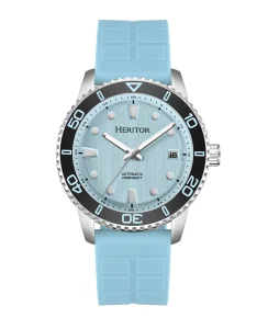 Heritor Watches Heritor Automatic Marshall Leather-Band Watch Light Blue